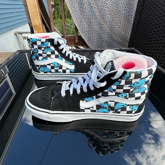 Vans Butterfly Checkerboard Sk8-Hi Shoe Womens Sz 8 Off The Wall Sneakers EUC - Picture 10 of 10